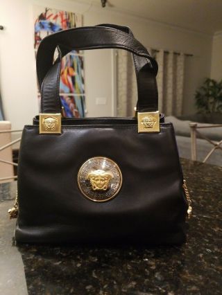 Vintage Gianni Versace Bag Medusa Black 1mil Authentic.  ✌??