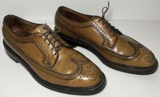 Mens Vintage Florsheim Imperial Brown Leather Dress Shoe Oxfords Size 9d