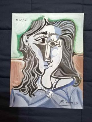 PABLO PICASSO - DRAWING ON PAPER,  vintage,  signed,  rare,  art 2