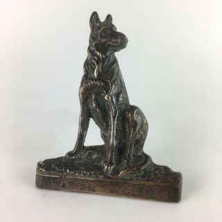 Antique Vintage Brass Alsation Wolf Dog Door Knocker