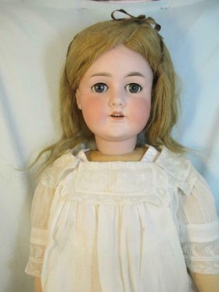 Antique German Bisque Doll Cm Bergmann 1916 Blue Sleep Eyes Eyelashes