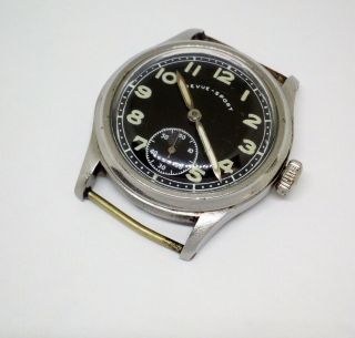 Vintage Ww2 German Army Military Issue Revue Sport Dh Watch Stainless Steel Case