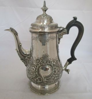 Antique Georgian Sterling silver coffee pot,  1775,  John King,  873g 3