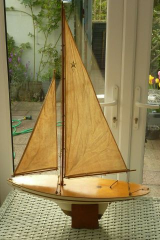 Huge Vintage Sb4 Baltic Star Pond Yacht With Stand