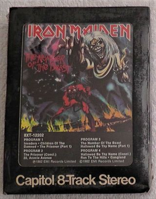 Iron Maiden Number Of The Beast 8 Track Tape / Oop Vintage Mega Rare