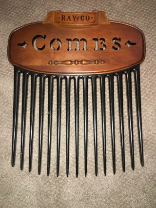 Vintage Ray & Co Combs Advertising Comb Trade Sign Tell City Chair Co Barbers