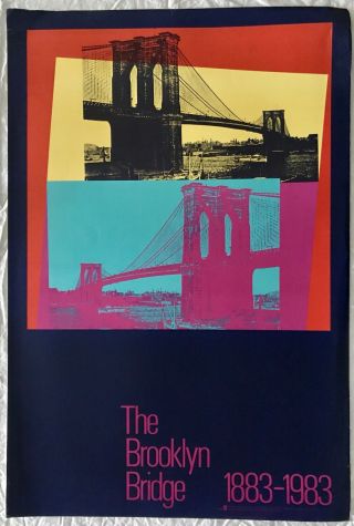 Vintage Andy Warhol Brooklyn Bridge Art Print Poster York City Centennial