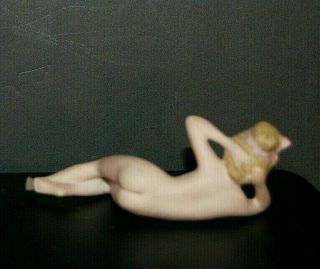 Two Antique German? Bathing Beauty (ies) Bisque Nude Dolls Figurine 3.  75 