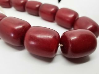 336 g Bakelite imitation cherry necklace (Faturan,  Baltic Amber) antique vintage 3