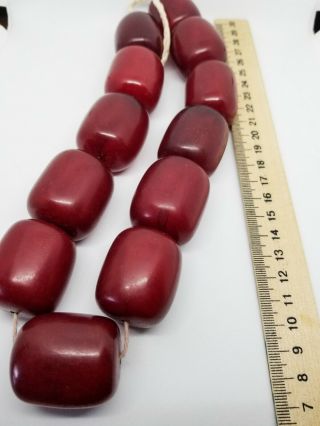 336 g Bakelite imitation cherry necklace (Faturan,  Baltic Amber) antique vintage 9