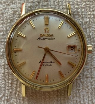 Omega Seamaster Deville Automatic Date 1960s Vintage Watch 14k Gold REPAIR 3