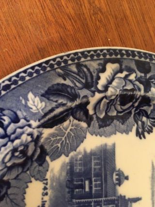 Antique/Vtg Flow Blue Independence Hall Philadelphia Souvenir Plate England 4