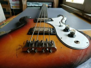 Vintage Univox Hi - Flier Electric 4 - String Bass Guitar