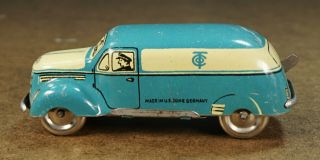 Rare Vintage 1940s TIPPCO Tin Wind - up MILITARY LIMOSINE Van Car Tipp&Co TCO 2