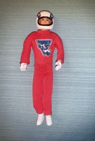 Vintage Ideal 1972 Evel Knievel 7” Bendy Bendable Action Figure Helmet Red Suit