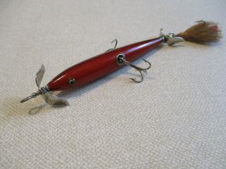 E,  And Rare (no Tail Cap) First Version Panatella Minnow In Blended Red