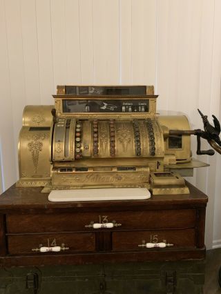 Antique Brass National Cash Register Early 1900s