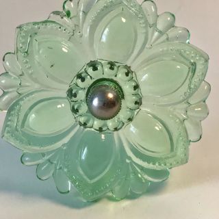 Vintage Green Glass Curtain Tie Back - 1920 - 1930s,  3 1/2 " Wide,  Cond.