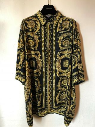 Vintage Gianni Atelier Versace Silk Borocco Shirt Size 44
