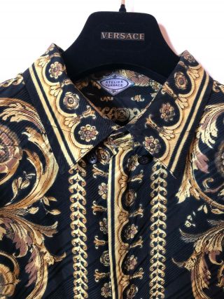 Vintage Gianni Atelier Versace Silk Borocco Shirt Size 44 2