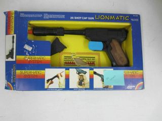 Vintage Edison Toys Lionmatic 26 Shot Toy Cap Gun W/box Supermatic System