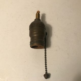 Antique Brass Fat Boy Socket Leader Pull Chain Acorn Finial For Slag Glass Lamp