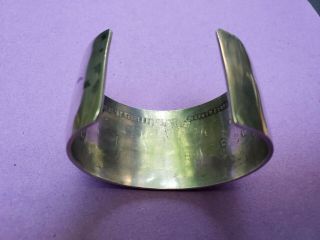 Wide Vintage Hopi solid Sterling Silver Cuff Bracelet Pueblo Houses Signed 6