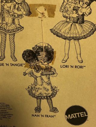 1969 Vintage Mattel Pretty Pairs Lori ' N Rori Dolls In Package 9