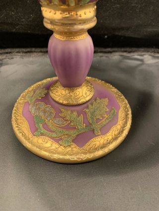 Antique Nippon Coralene Pedestal Vase Japan.  Ornate.  Gold.  Rich 11