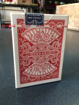 Vintage RED BICYCLE FAN BACK playing cards FACTORY 2