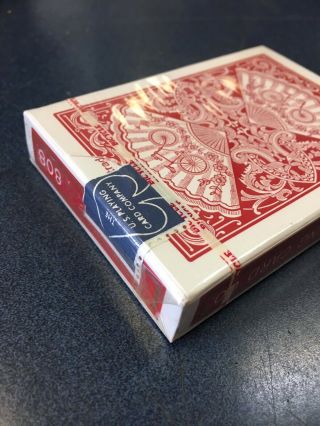 Vintage RED BICYCLE FAN BACK playing cards FACTORY 3