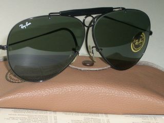 62mm Vintage B&l Ray - Ban W0228 G15 Black Top Gun Shooting Aviator Sunglasses