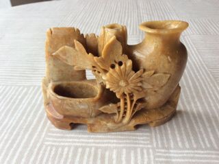Chinese Soapstone Water Pot & Vase