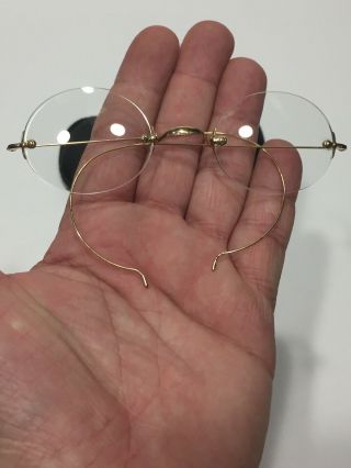 Vtg.  14K solid gold,  hallmarked,  John Lennon Steve Jobs style eyeglasses 6