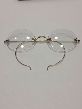 Vtg.  14K solid gold,  hallmarked,  John Lennon Steve Jobs style eyeglasses 7