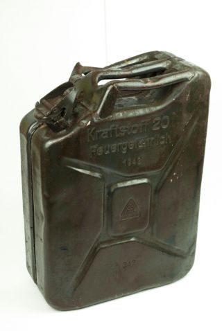 Wwii German Wehrmacht 20 L Jerry Can Ww2 1943 Kraftstoff Panzer Grau Grey Paint