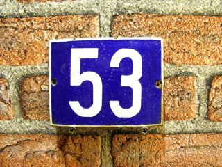 Vintage Number Sign 53 Metal Door Number Enamel Sign Number Outdoor House Number