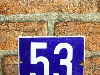 Vintage Number Sign 53 Metal Door Number Enamel Sign Number Outdoor House Number 3