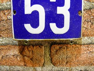 Vintage Number Sign 53 Metal Door Number Enamel Sign Number Outdoor House Number 4