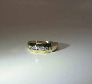 Vintage 14k Yellow Gold And Diamond Band Style Ring