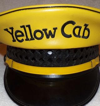 VINTAGE YELLOW CAB HAT 7 5/8 LANCASTER BRAND LOS ANGELES 2