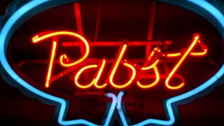 Vintage Pabst Blue Ribbon Beer Neon Sign Mercury Gas Red Advertising Man Cave 2