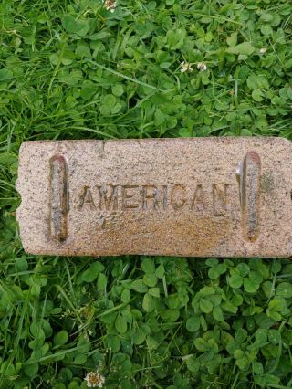 Antique Brick Paver Labeled " American " Patriotic Block In