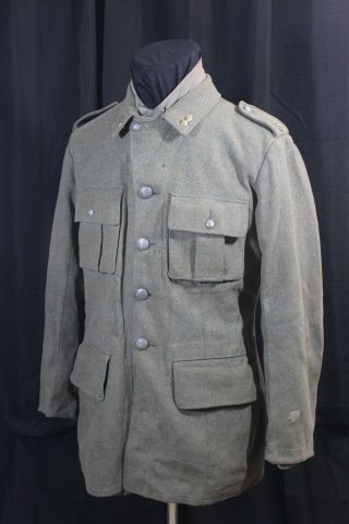 World War 2 Swedish Tunic With Heavy Use,  Date Stamp And Unit Number