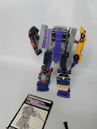 Transformers G1 Vintage Stunticons Menasor Figure Complete Takara Hasbro 8