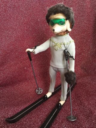 Htf Peteena Poodle Doll Hasbro1966,  " Zero Cool " Ski Set [one Mitten,  No Boots]
