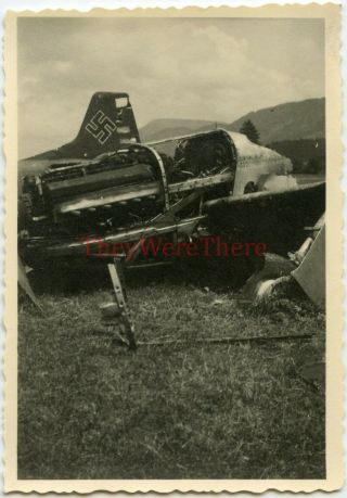 Wwii Photo - Captured German Junkers Ju - 87 Stuka ? Bomber Plane Wreck - 1