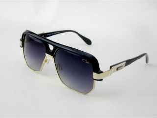 Cazal 672 Col 001 Vintage Sunglasses Legends Black Gold Gray Gradient Lenses