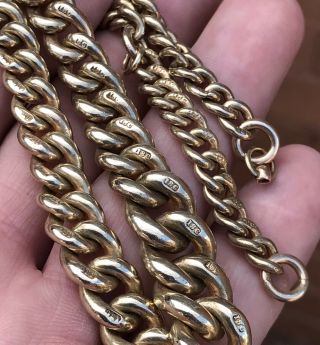 A Very Heavy Antique 18ct Goldfilled Pocket Watch Chain,  Stamped 18ct Every Link