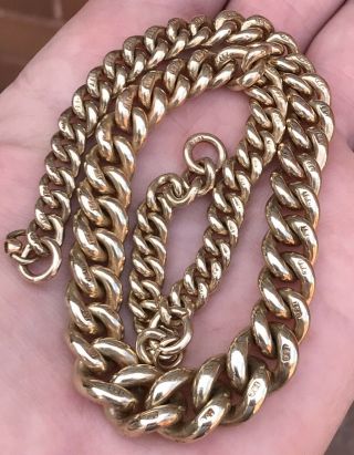 A VERY HEAVY ANTIQUE 18CT GOLDFILLED POCKET WATCH CHAIN,  STAMPED 18CT EVERY LINK 2